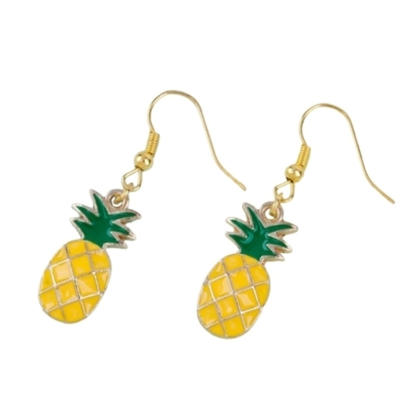 Handcrafted Pineapple Earrings - Picture 2 of 4